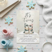 Pinguin-Zwillinge Winter-Baby-Shower Junge Mädchen