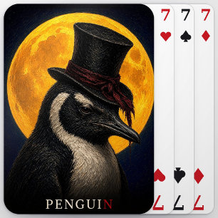 Pinguin-Zylinder-Gotischer Surrealismus Spielkarten