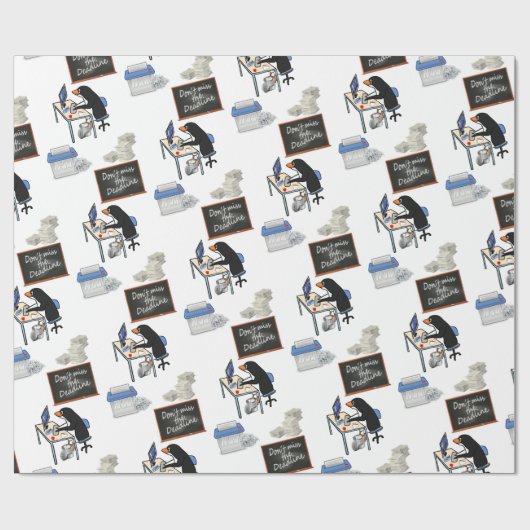 Pinguinbüro Geschenkpapier (Flach)