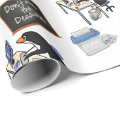 Pinguinbüro Geschenkpapier (Rolleneckpunkt)