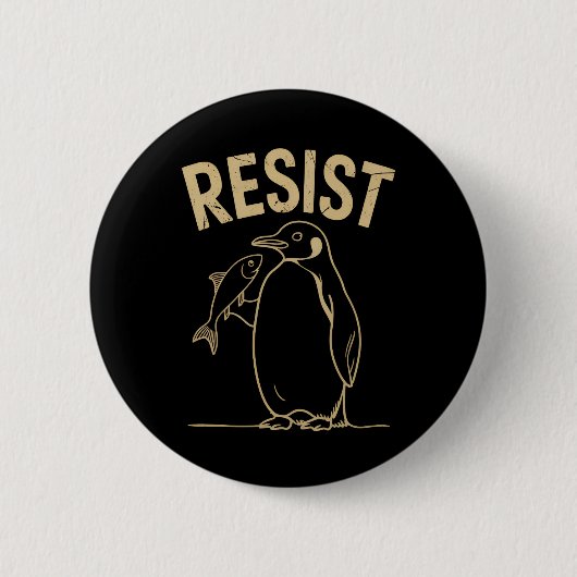 Pinguine Aktivismus Protest Vintage widerstehen Button (Vorderseite)
