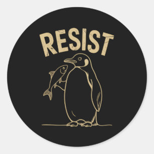 Pinguine Aktivismus Protest Vintage widerstehen Runder Aufkleber