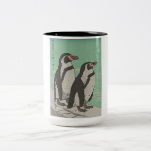 Pinguine am Wasser Zweifarbige Tasse
