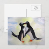Pinguine Aquarellfarben Postkarte (Vorne/Hinten)