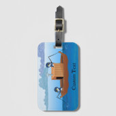 Pinguine auf Fischereibooten - niedlicher Pinguin- Gepäckanhänger (Vorderseite Vertikal)