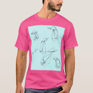 Pinguine aus blauem Papier T-Shirt