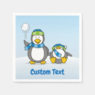 Pinguine aus Schneeballpinguinen Serviette