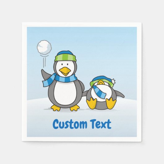 Pinguine aus Schneeballpinguinen Serviette (Vorderseite)