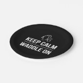 Pinguine Behielt Ruhe und Gaddel auf Pappteller (Schrägansicht)