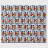 Pinguine beim Eislaufen  Geschenkpapier (Flach)