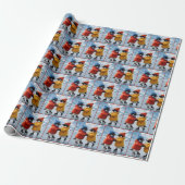 Pinguine beim Eislaufen  Geschenkpapier (Ungerollt)
