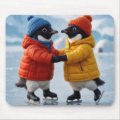 Pinguine beim Eislaufen Mousepad (Vorne)
