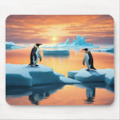 Pinguine beim Schmelzen von Eisbergen Mousepad (Vorne)