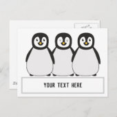 Pinguine benutzerdefinierte Textnachricht Postkarte (Vorne/Hinten)