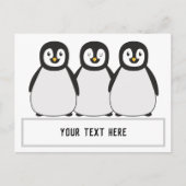 Pinguine benutzerdefinierte Textnachricht Postkarte (Vorderseite)