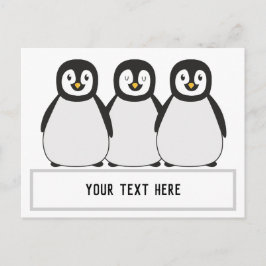Pinguine benutzerdefinierte Textnachricht Postkarte