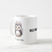Pinguine Bilingual Mi Taza Favorita Spanisch Weiß Kaffeetasse (Vorderseite Links)