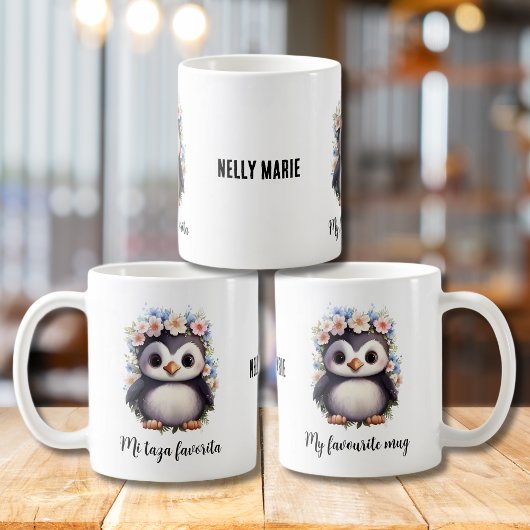 Pinguine Bilingual Mi Taza Favorita Spanisch Weiß Kaffeetasse