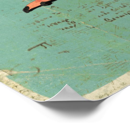 Pinguine Blue Lagoon Art Poster (Ecke)