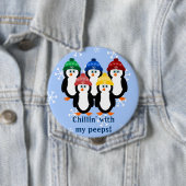 Pinguine Chillin mit meinem Blick-Winter-Knopf Button (Beispiel)