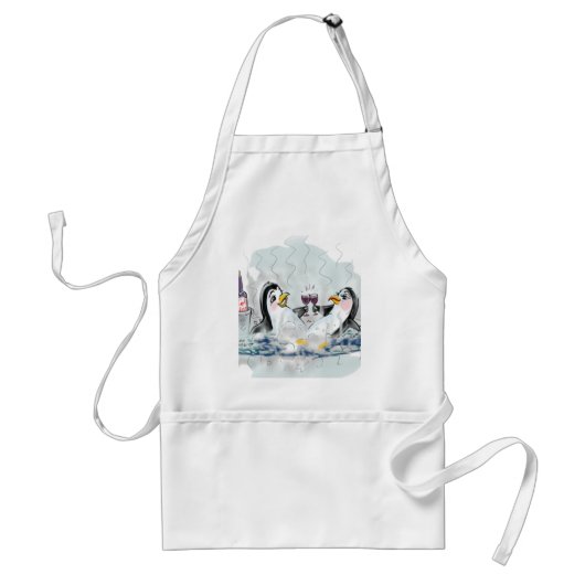 Pinguine der heißen Wanne Schürze (Vorne)