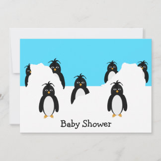 Pinguine Design Baby Dusche Einladung