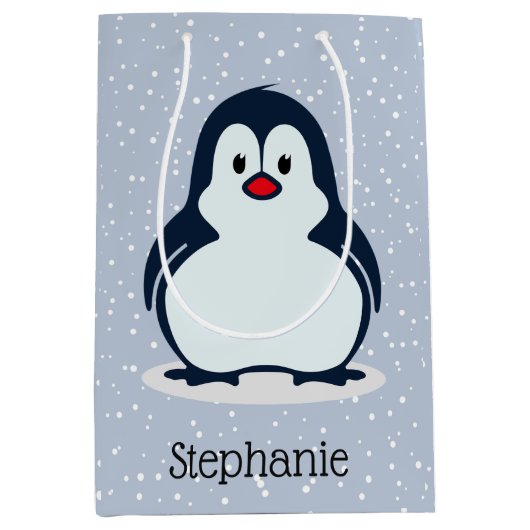 Pinguine Design Geschenktasche Mittlere Geschenktüte (Vorderseite)