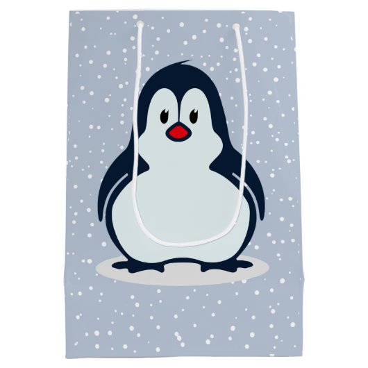Pinguine Design Geschenktasche Mittlere Geschenktüte (Rückseite)