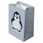 Pinguine Design Geschenktasche Mittlere Geschenktüte (Rückseite Schrägansicht)