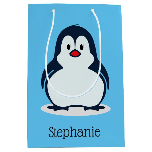 Pinguine Design Geschenktasche Mittlere Geschenktüte (Vorderseite)
