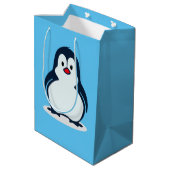 Pinguine Design Geschenktasche Mittlere Geschenktüte (Rückseite Schrägansicht)