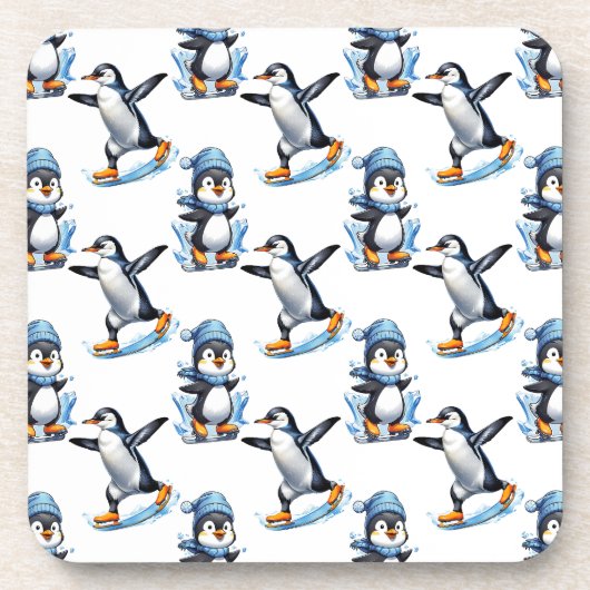 Pinguine Design Getränkeuntersetzer (Vorderseite)