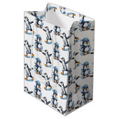 Pinguine Design Mittlere Geschenktüte (Vorderseite Schrägansicht)