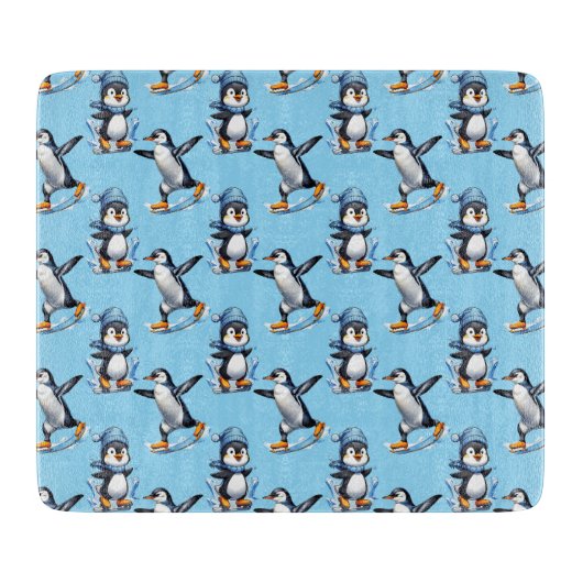 Pinguine Design Schneidebrett (Vorderseite)