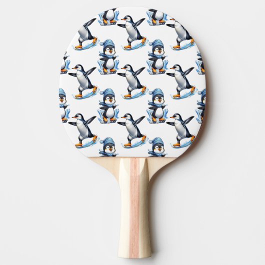 Pinguine Design Tischtennis Schläger (Vorderseite)