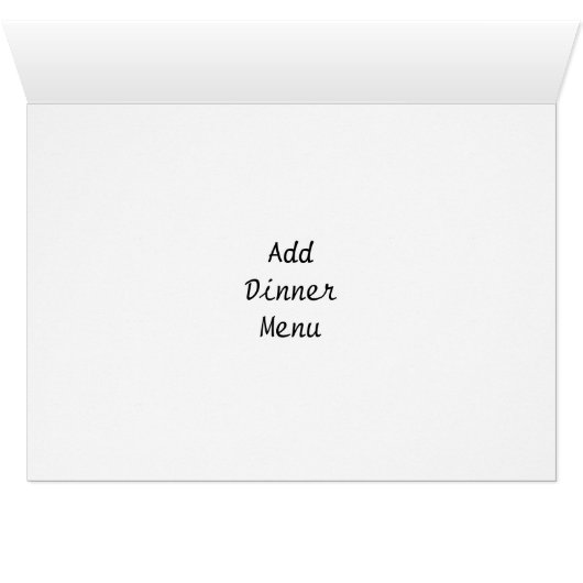 Pinguine Design Wedding Dinner Menü (Innenansicht Horizontal (Unten))