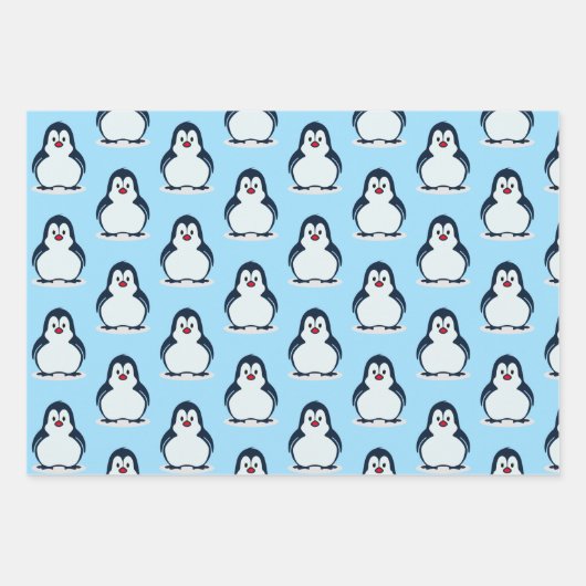 Pinguine Design Wrapping Paper Set Geschenkpapier Set (Vorderseite 2)