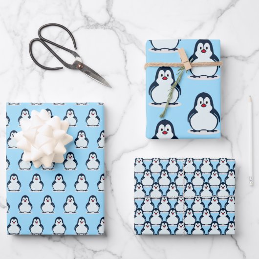 Pinguine Design Wrapping Paper Set Geschenkpapier Set (Vorderseite)