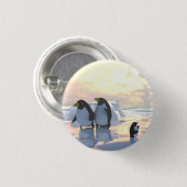 Pinguine, die auf einer Eisscholle abkühlen Button (Vorne & Hinten)