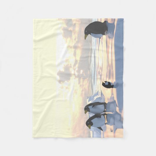 Pinguine, die auf einer Eisscholle abkühlen Fleecedecke (Vorderseite)