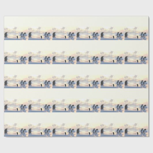 Pinguine, die auf einer Eisscholle abkühlen Geschenkpapier (Flach)