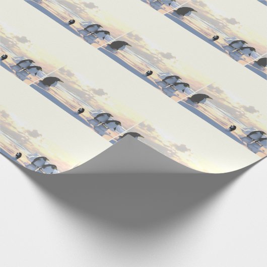 Pinguine, die auf einer Eisscholle abkühlen Geschenkpapier (Ecke)
