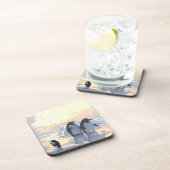 Pinguine, die auf einer Eisscholle abkühlen Getränkeuntersetzer (Rechte Seite)