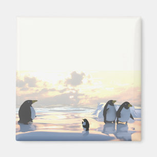 Pinguine, die auf einer Eisscholle abkühlen Magnet