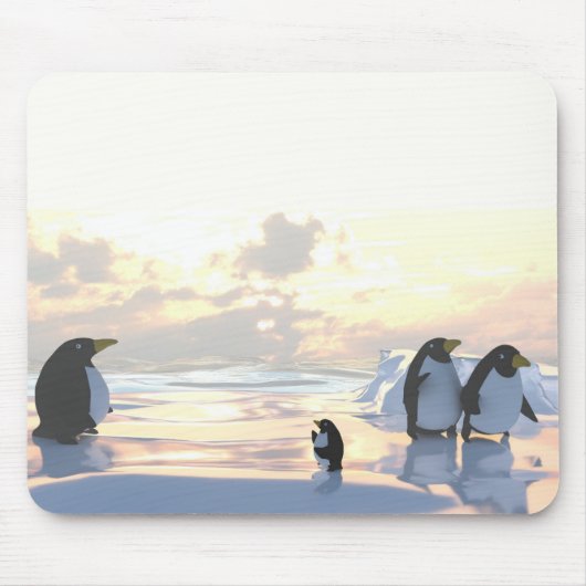 Pinguine, die auf einer Eisscholle abkühlen Mousepad (Vorne)