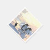 Pinguine, die auf einer Eisscholle abkühlen Serviette (Ecke)