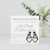 Pinguine, die Einladung (Mr&Mr, Wedding sind) (Stehend Vorderseite)