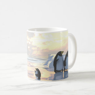Pinguine entspannen sich auf einer Eisscholle Kaffeetasse