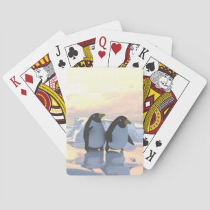 Pinguine entspannen sich auf einer Eisscholle Spielkarten
