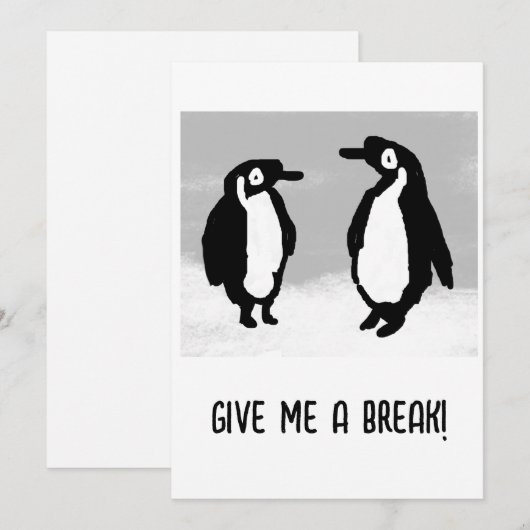 Pinguine Feiertagskarte (Vorne/Hinten)